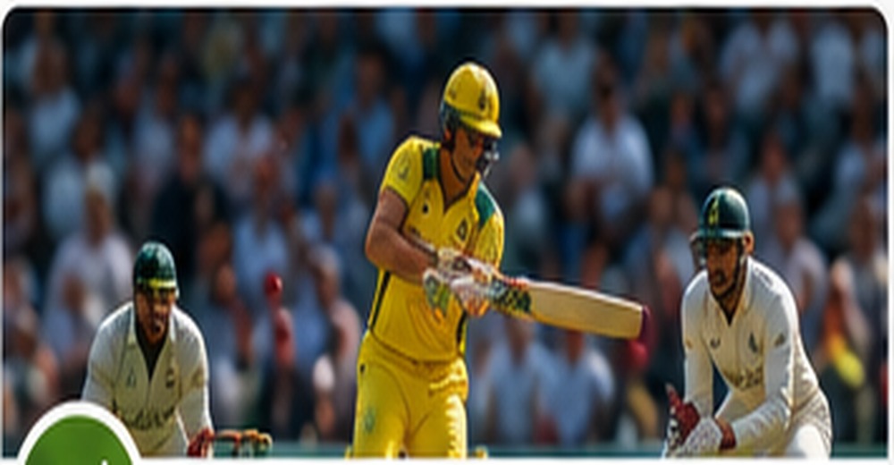 Cricketspelare under en match i Australien